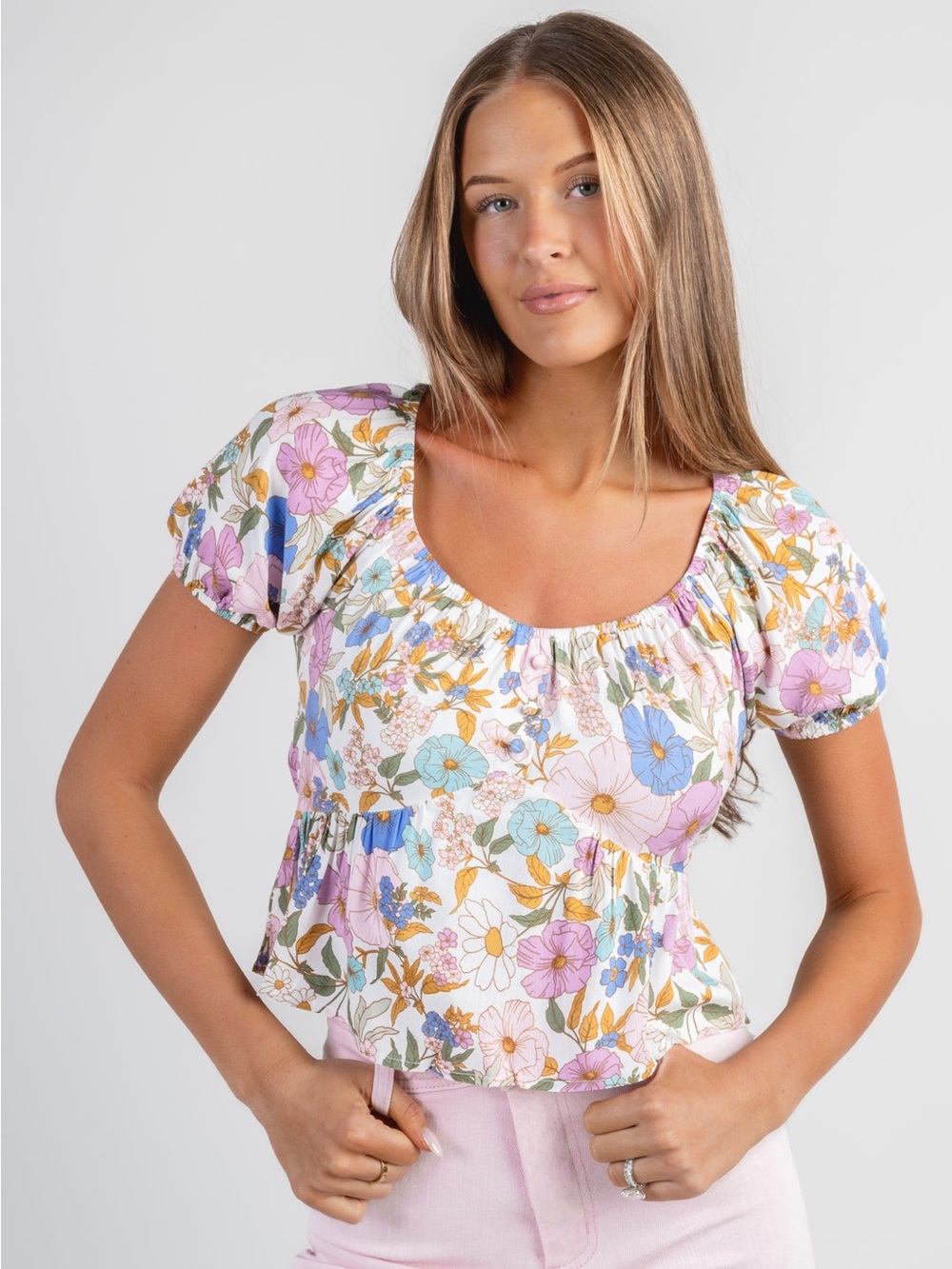 Polagram SELENE FLORAL PRINT TOP
